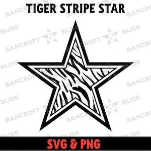 Tiger Stripes SVG Bengal Tiger Stripes Star Star Instant Download Digital Download Tiger Pattern SVG Tiger Print Star Graphic Zebra Stripes