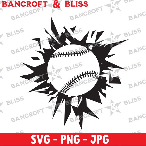 Baseball and Softball explosion design T-shirt clip art Instant Download - SVG, PNG, JPG  - Cricut, Glowforge, Laser, Heat Transfer