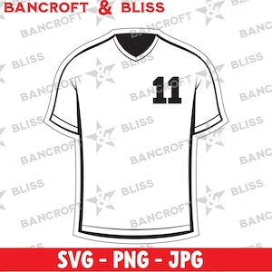 Voetbaltrui voor- en achterkant clip art Instant Download - SVG, PNG, JPG - Geïllustreerd ontwerp - Cricut, Glowforge, Laser, Heat Transfer
