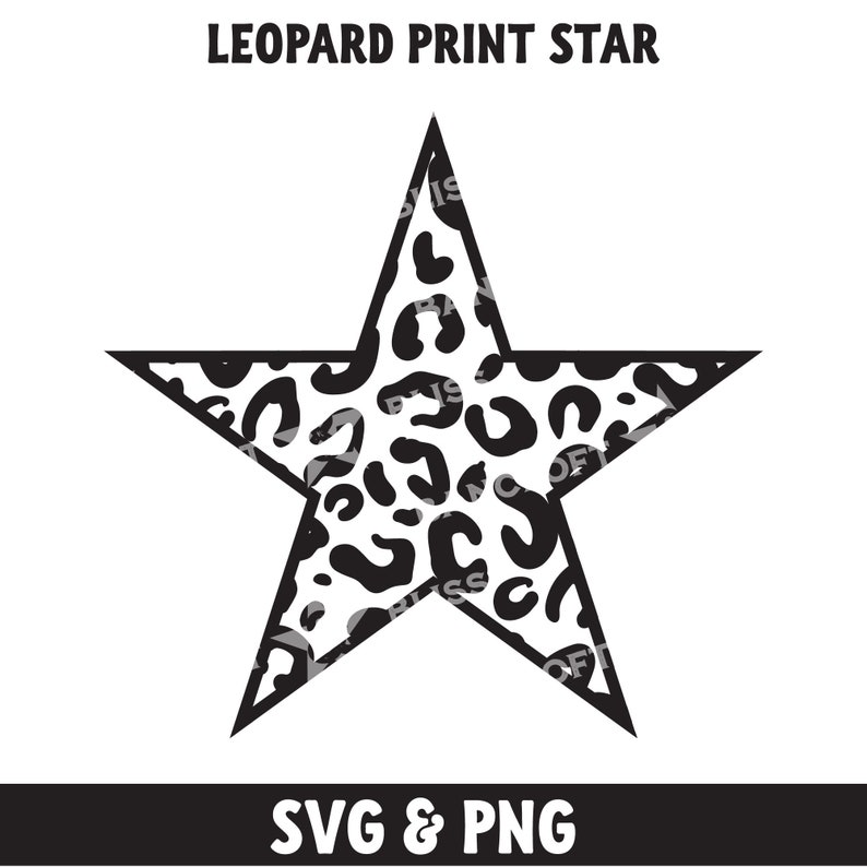 Leopard Print Star SVG Star PNG Star Instant Download Cheetah Print Svg