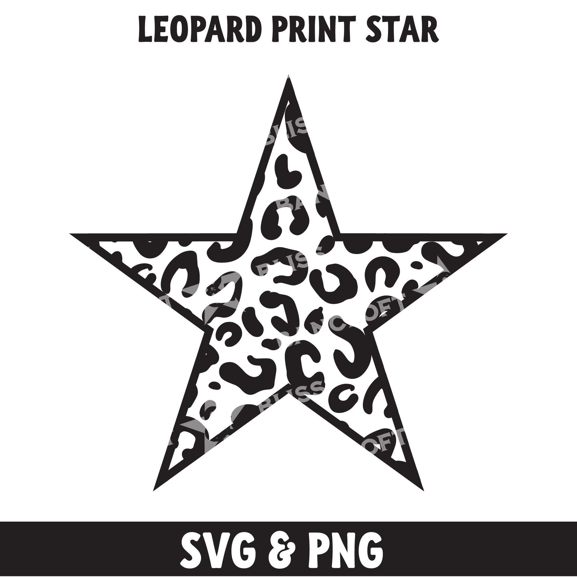 Leopard Print Star SVG Star PNG Star Instant Download Cheetah Print Svg