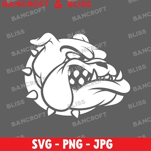 Bulldog Mascot Vector Shapes Digital Instant Download - SVG, PNG, JPG - Cricut, Glowforge, Laser, Heat Transfer