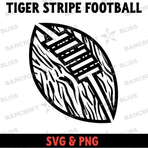 Tiger Stripes Football SVG PNG Tiger Print Football Téléchargement instantané Téléchargement numérique Tiger Pattern SVG Football Graphic zebra stripes svg
