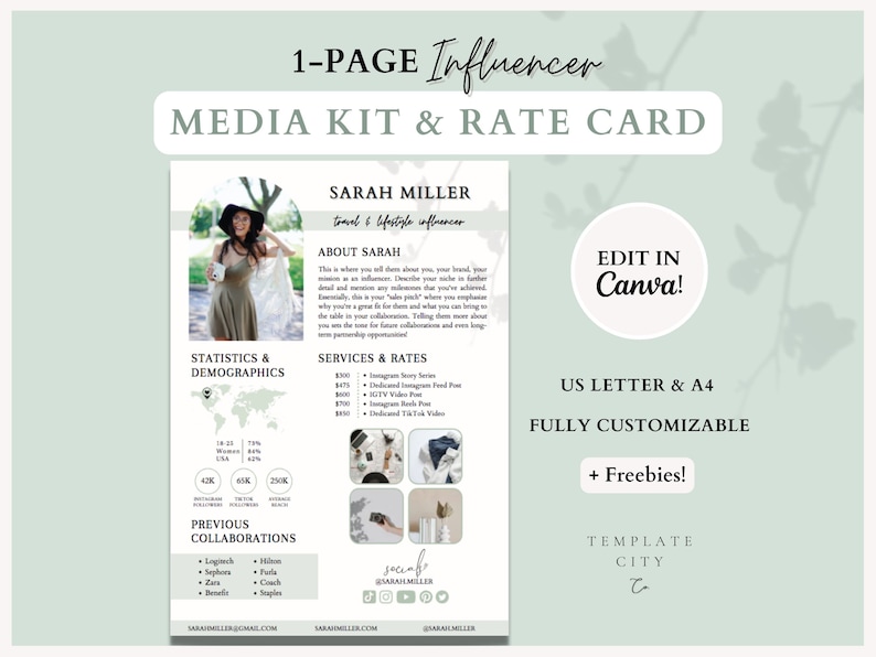 1-page-media-kit-rate-card-template-influencer-content-etsy