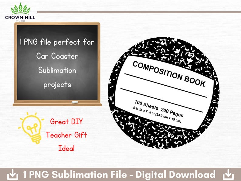 Peut inclure: Design de sublimation noir et blanc d'un cahier de composition avec le texte "COMPOSITION BOOK" et "100 Sheets 200 Pages 9 1/4 in x 7 1/2 in (24.7 cm x 19 cm)".