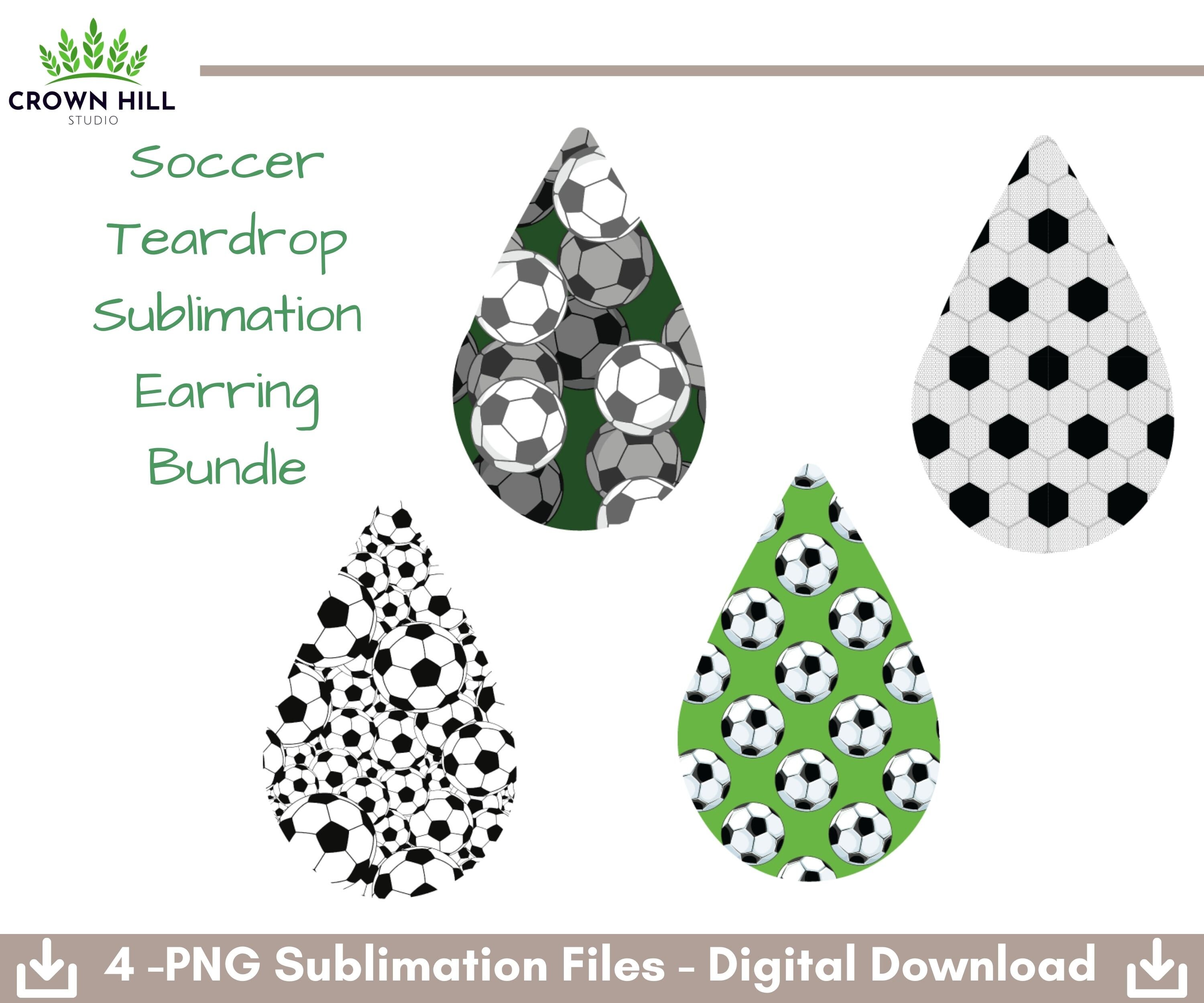 PNG Soccer Design Earring Bundle for Sublimation