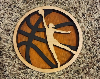 Layered Girl Basketball Player ---Digital File Only--- DXF, SVG, PDF, Ai