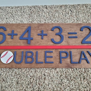 6+4+3=2 Double Play Baseball or Softball Sign ---Digital File Only--- DXF, SVG, PDF, Ai