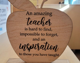 Laser Etched Teacher Appreciation Apple ---Digital File Only--- DXF, AI, SVG, Pdf