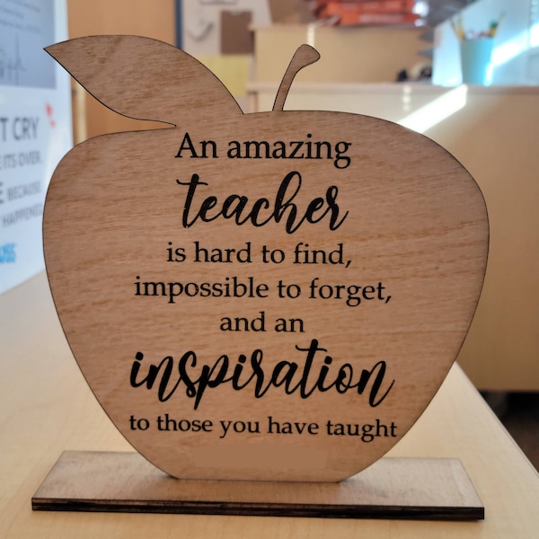 Laser Etched Teacher Appreciation Apple ---Digital File Only--- DXF, AI, SVG, Pdf