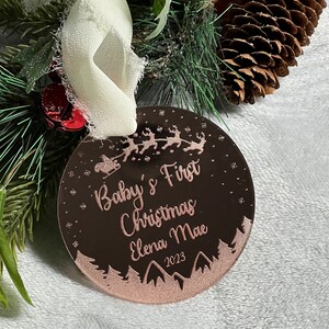 Personalized Baby's First Christmas Mirrored Acrylic Ornament