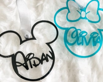 Personalized Custom Christmas Ornament Mickey or Minnie Acrylic *Fast Shipping