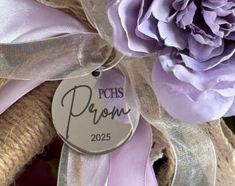 Personalized Metal Flower Charm: Engraved HOCO, Prom, Wedding