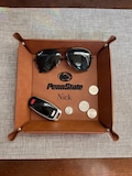 Custom Logo High School or College Graduation Personalized Engraved Vegan Leather Valet Tray/Catch All Tray/Bedside Organizer/Home Decor