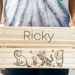 Baby Shower Baby&#39;s first birthday Personalized Engraved Wood Gift Card Box Crate