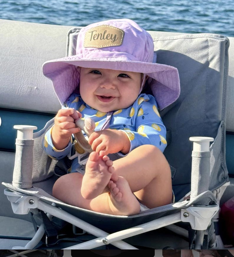 Personalized Baby Sun Hat: Adjustable 50SPF Beach Bonnet image 1