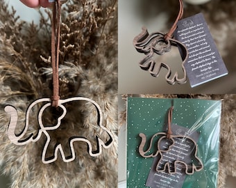 Elephant Friendship Sisterhood Ornament Keepsake Gift Wood ornament