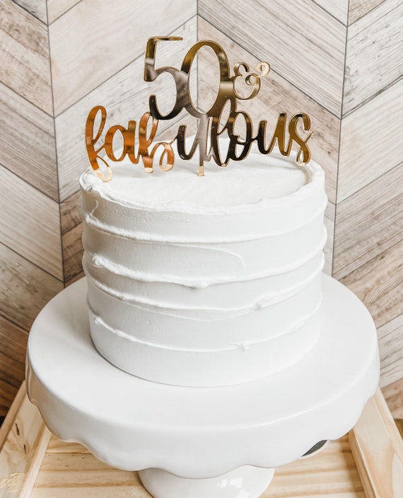 Gold Mirror Number 50 Cake Toppers – 12 Pack, Acrylic 2.36"x3.93" For 50th Birthday & Anniversary Decor