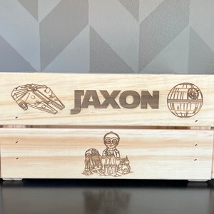 Baby Shower Baby&#39;s first birthday Personalized Engraved Wood Gift Card Box Crate
