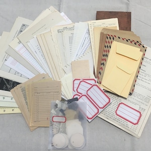 Vintage Office Supplies Elements Kit 1 60 Printable Vintage Business Items  BONUS: Two 8.5 X 11 Jpgs of All Images 5x6 VC65 