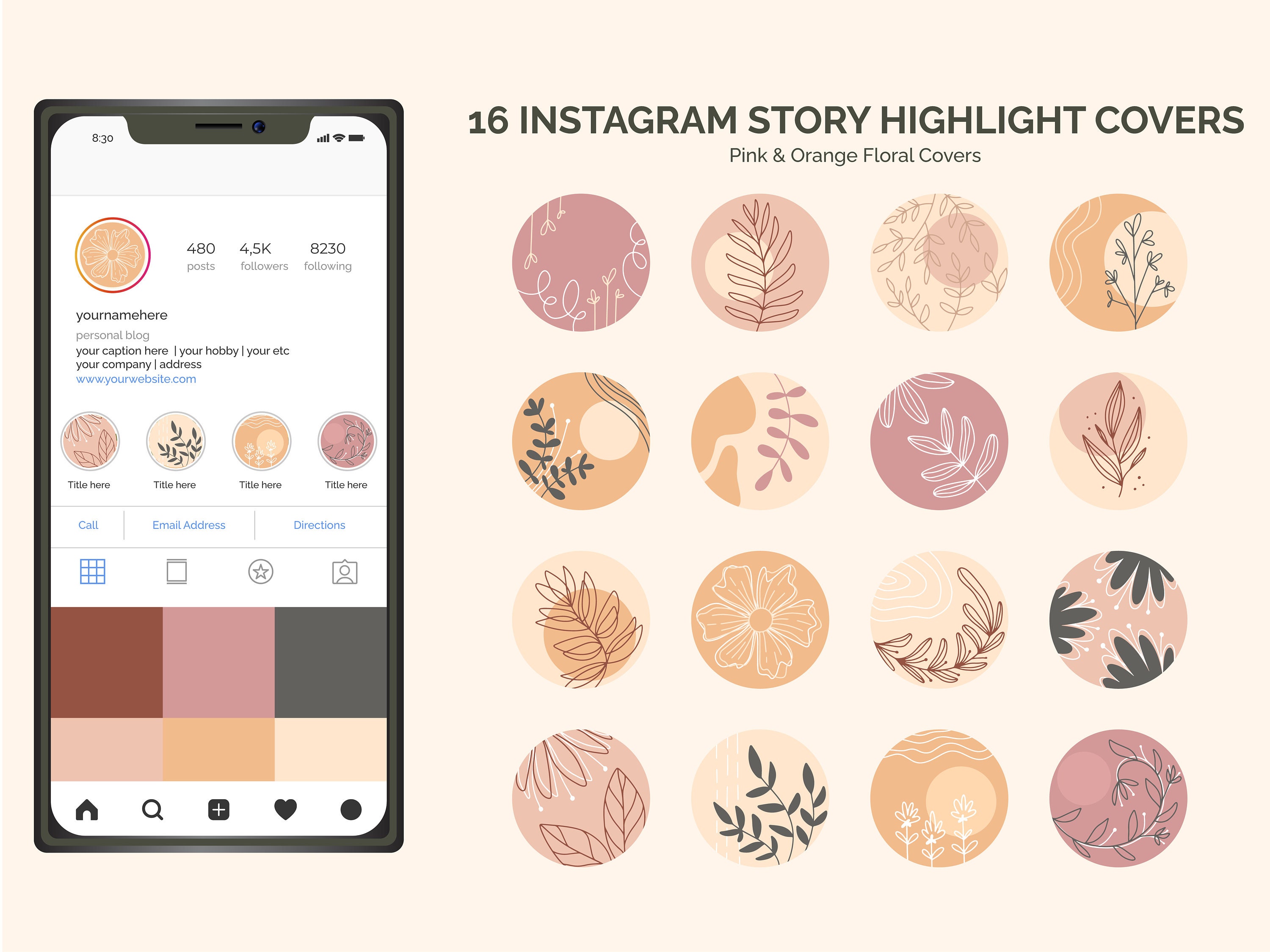 16 Instagram Highlight Covers Floral Summer Highlight Cover - Etsy Canada