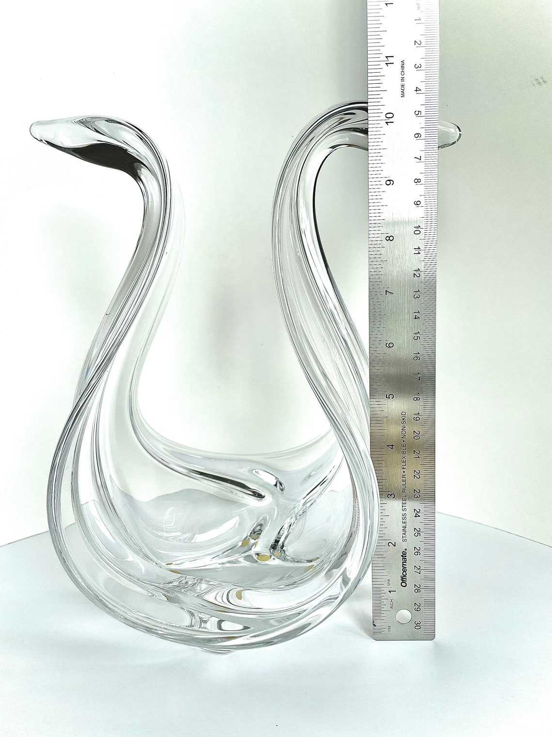 Lead Crystal Swan Bowl Etsy