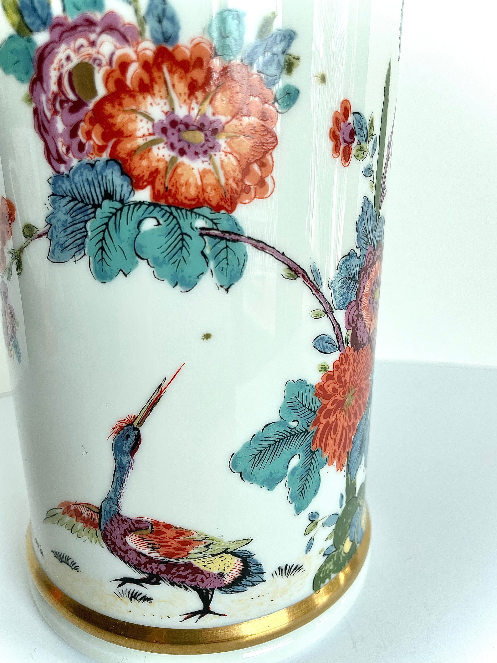 Large Lenox Saxony Porcelain Vase in the image of Meissen Vase Etsy