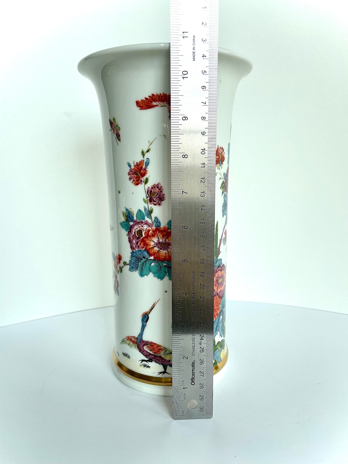Large Lenox Saxony Porcelain Vase in the image of Meissen Vase Etsy