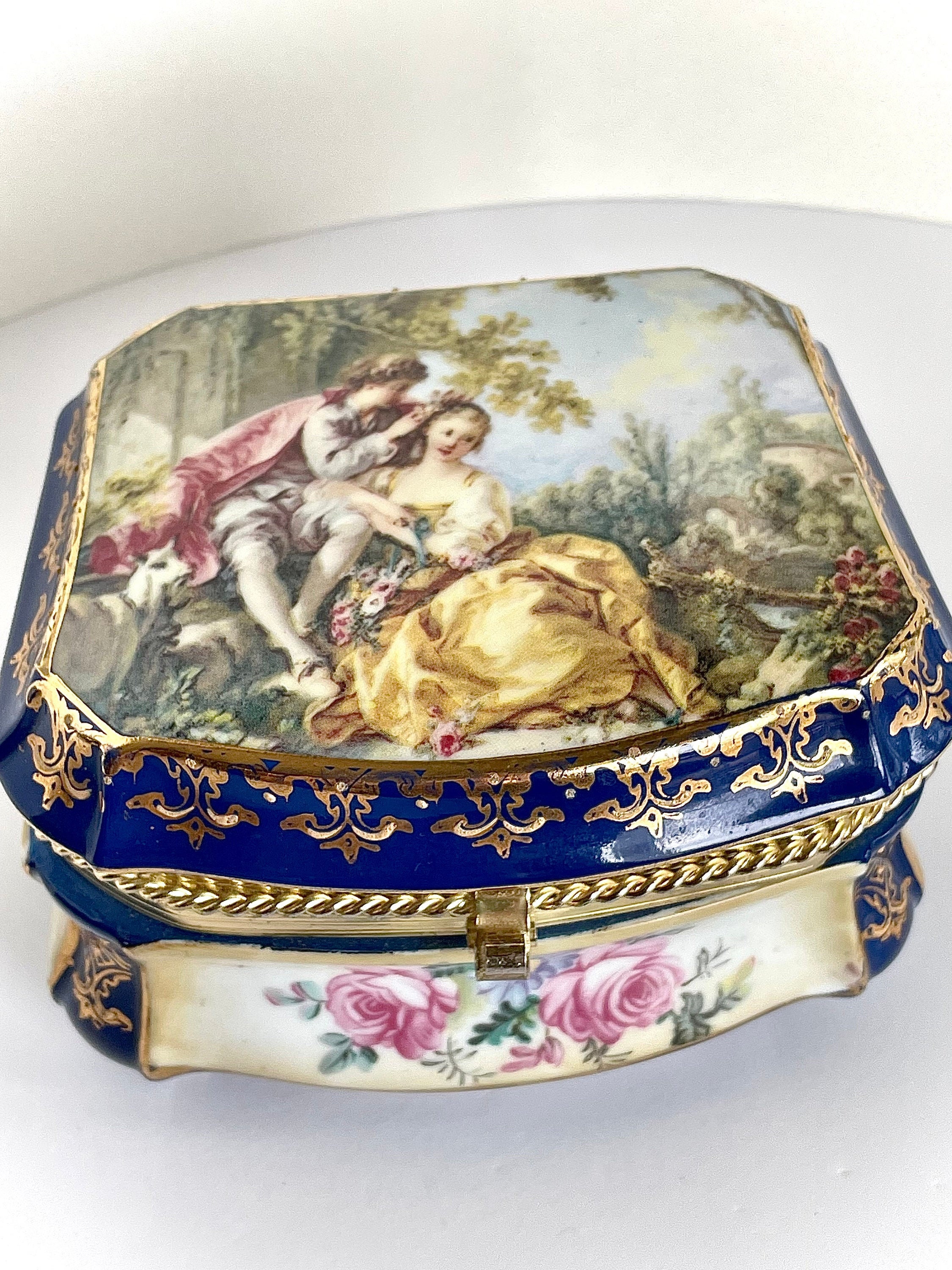 1960s Porcelain Jewelry box by Andrea Sadek Etsy
