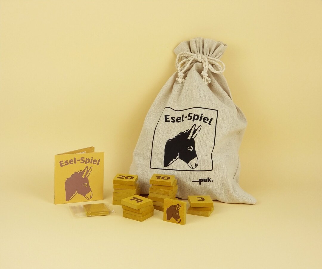 Wooden Donkey Game Yellow Family Game Numbers Game Board Etsy