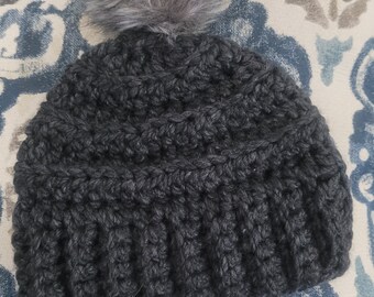 Adult Grey wool beanie | Wool beanie