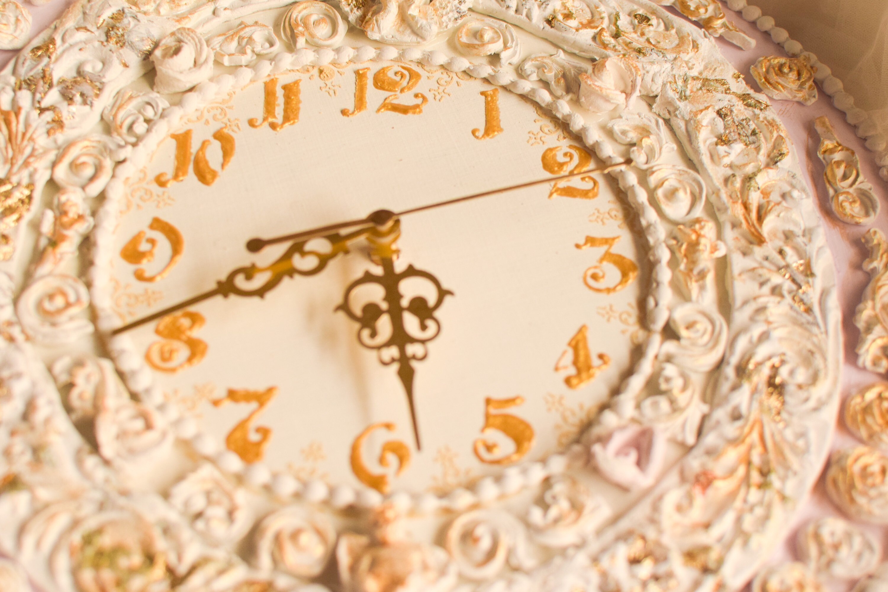 Horloge Faite à La Main avec Roses Home Decor Horloge Pour Cadeau Maison Décoration Murale Rénovatio