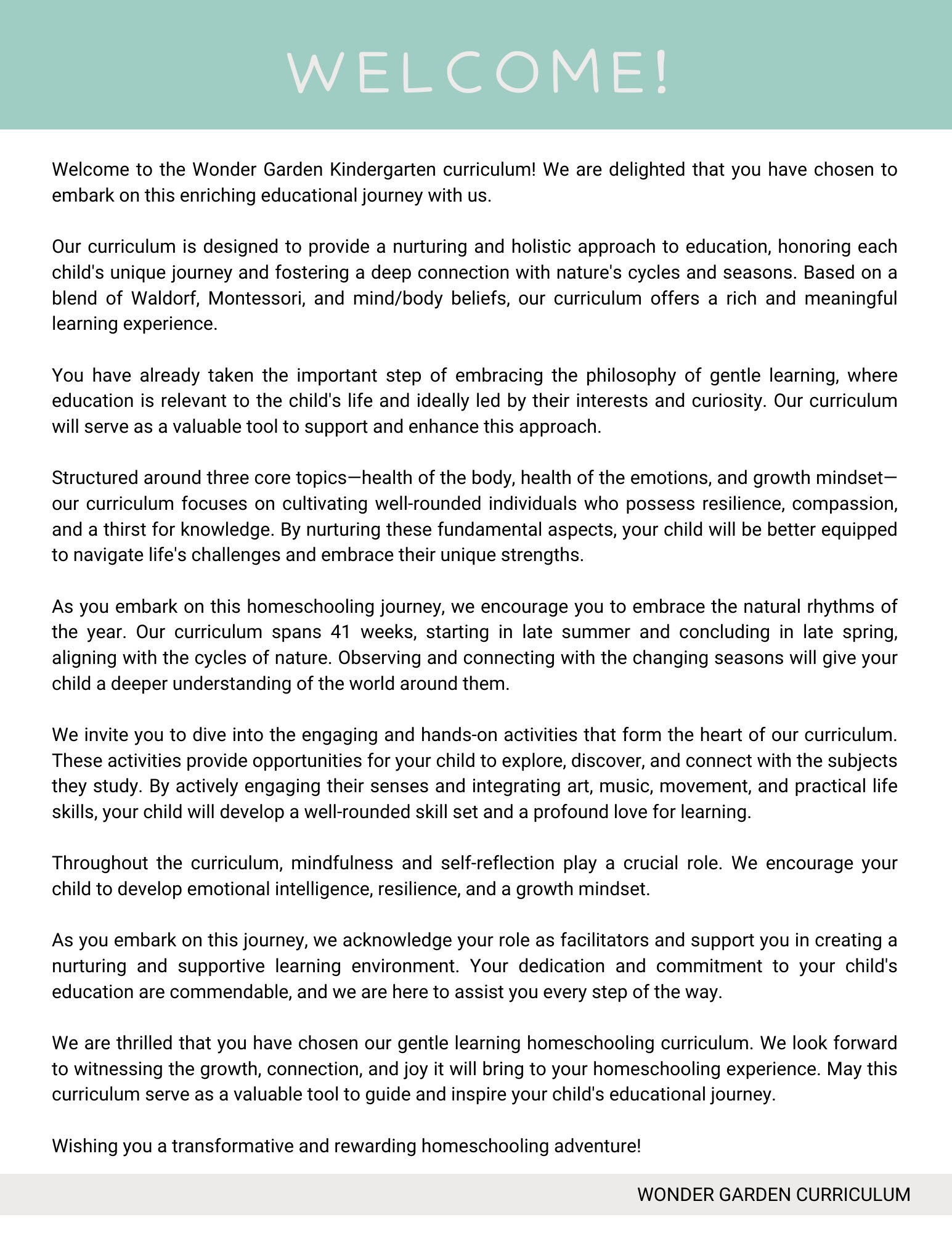 Naturebased Kindergarten Curriculum for Homeschoolers Etsy