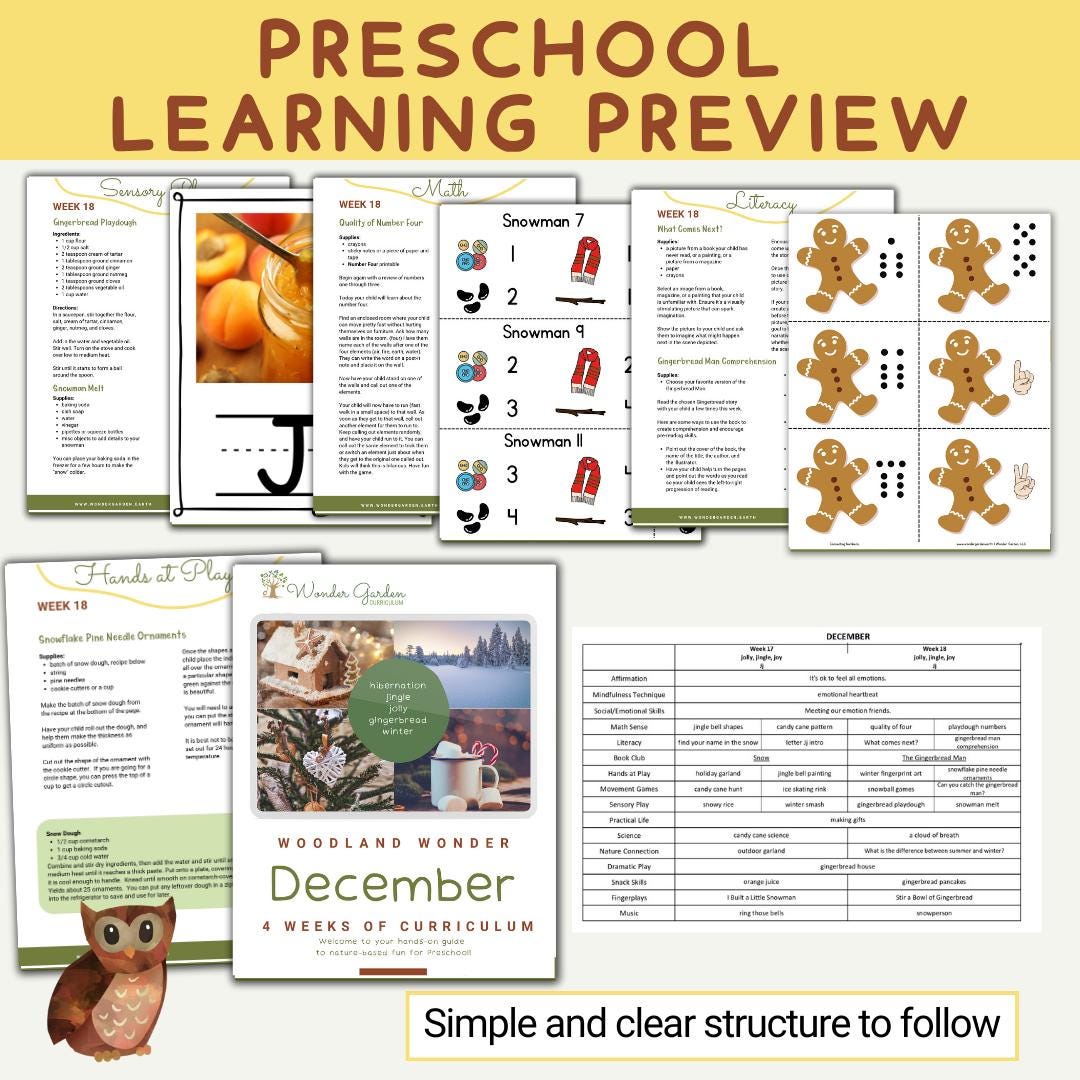 December Preschool Curriculum for Homeschoolers: Secular, Whole-child ...