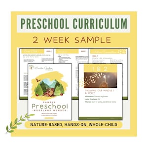 2-WEEK SAMPLE Preschool Homeschool Curriculum: Secular, Whole-child focus, Hands-on