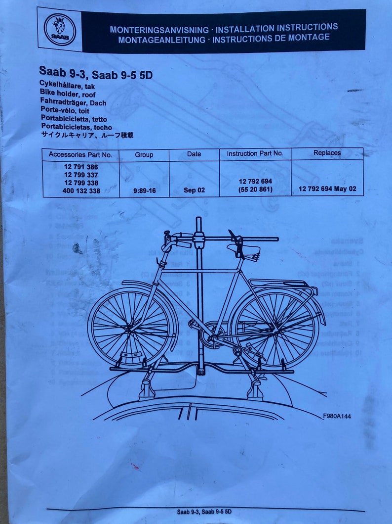 saab bike rack