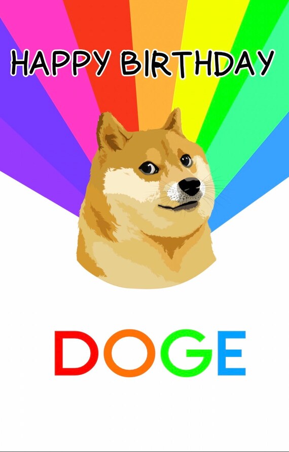 Happy Birthday Doge Digital Card Design | Etsy