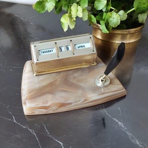 Vintage Perpetual Desk Calendar 1960s Vintage Made in England, office decor, mens gift, vintage calendar. Home office,