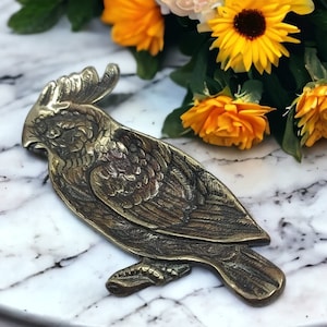Vintage Peerage Brass Parakeet Ashtray /brass trinket dish,English brass,  home decor, brass dish, brass bird, brass ornament,