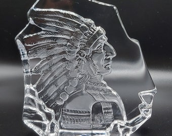 Crystal clear collectables apache Indian paperweight