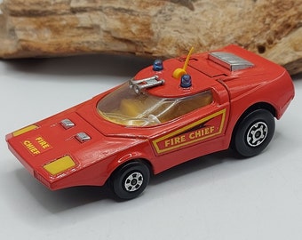 1970s Vintage Matchbox Superfast 64c Fire Chief Car Toy