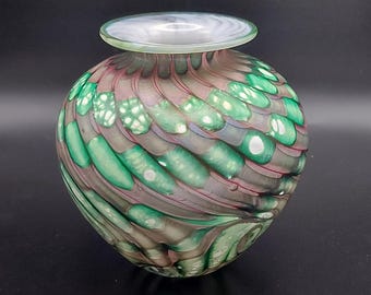 Vintage Art Glass Vase Isle of Wight Studio Glass Vase Handblown