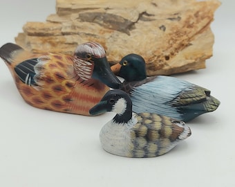 Set of 3 hand painted ducks, duck family, decorative ducks,home decor ,handcrafted duck