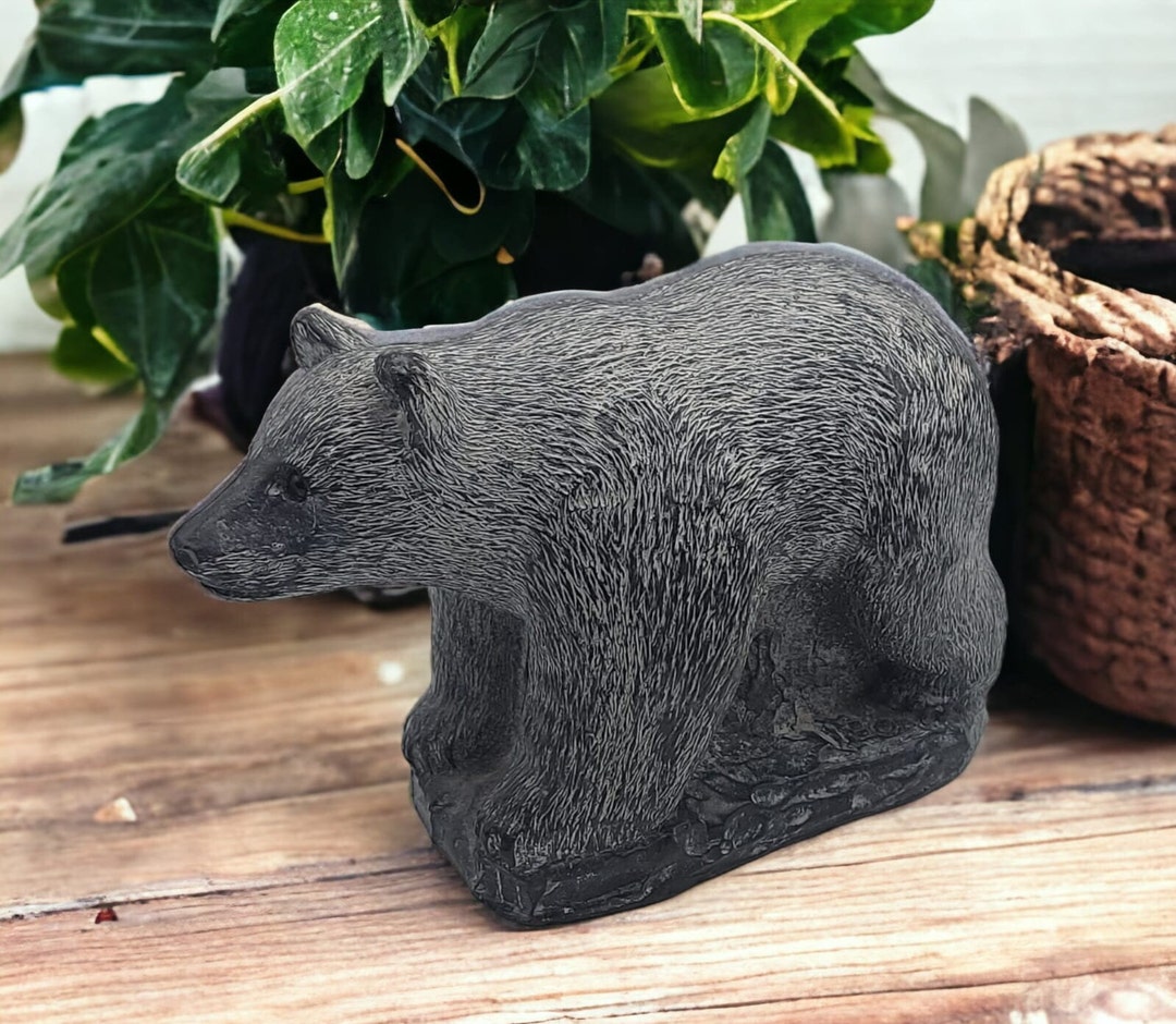 Vintage Wolf Sculptures Canada Grizzly Bear Grey Soapstone Etsy