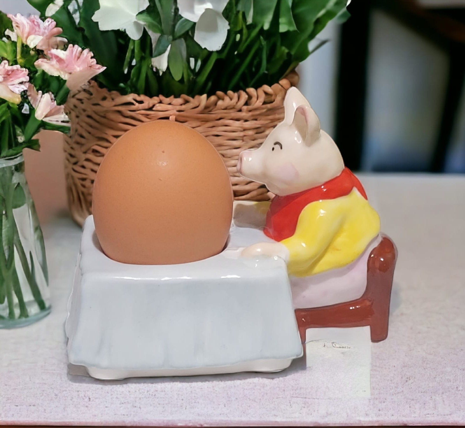 Tiffany & Co Elizabethan Pig Egg Cup Holder - Staffordshire