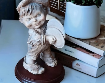 Giuseppe Armani Figurine: Boy With Dogs, Capodimonte Porcelain