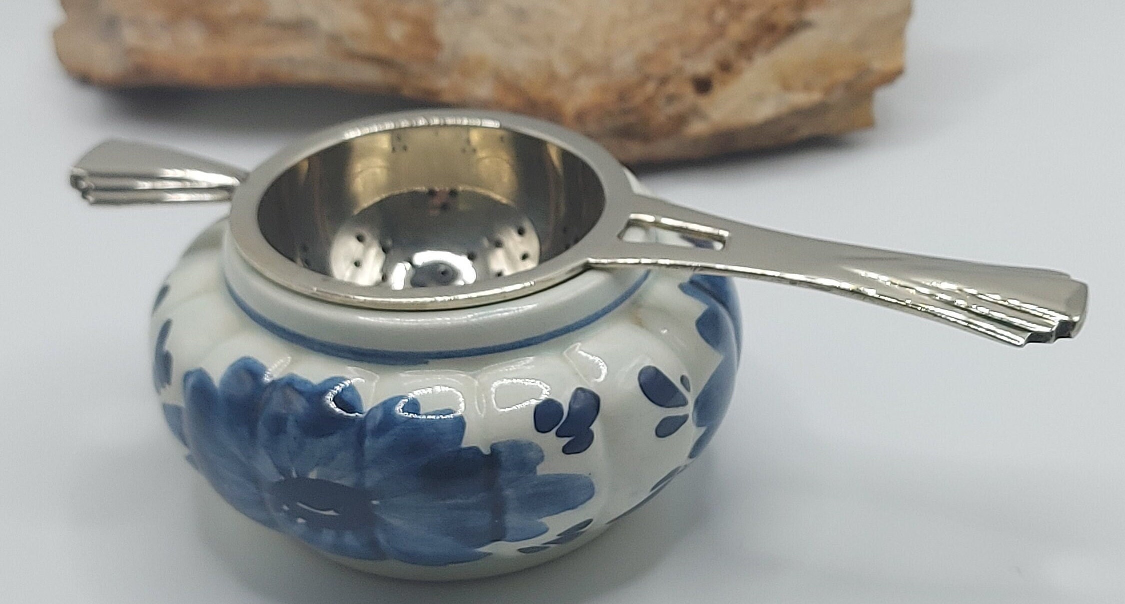 Vintage Dutch Tea Strainer With Delft Blue Drip Tray EPNS Tea Strainer ...