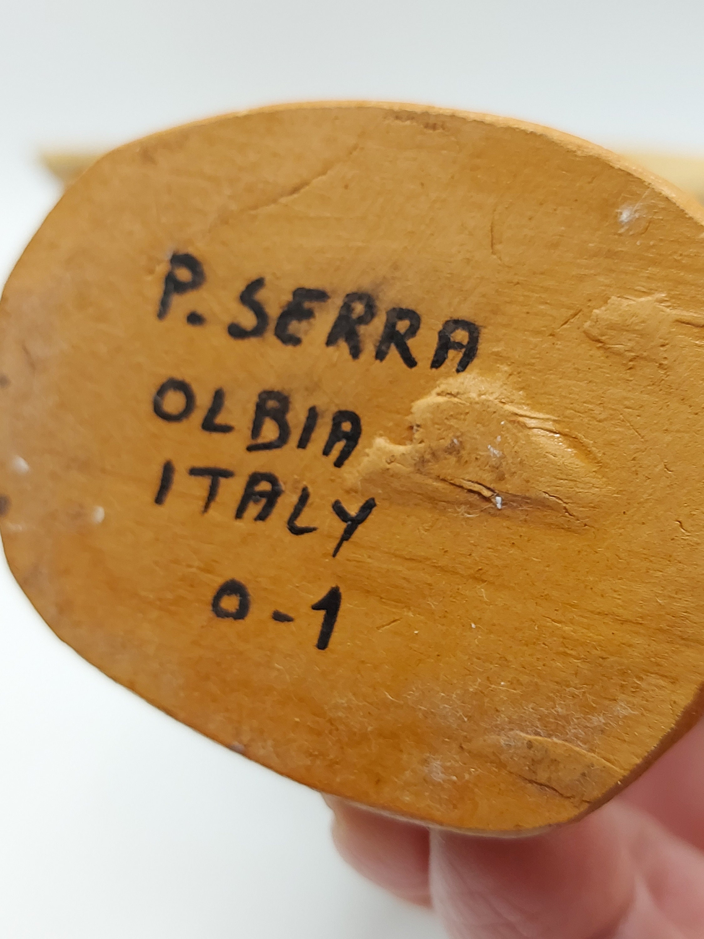 ヴィンテージ P. セラ オルビア イタリア陶器の置物、テラコッタ粘土 
