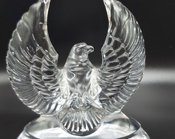 emblème de l'aigle américain à tête blanche en verre vintage