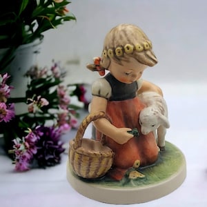 Vintage Goebel FAVORITE PET ‘Girl With Lamb’ Figurine No 361 1960s MK5 Collectible German Porcelain,home decor, collectable porcelain